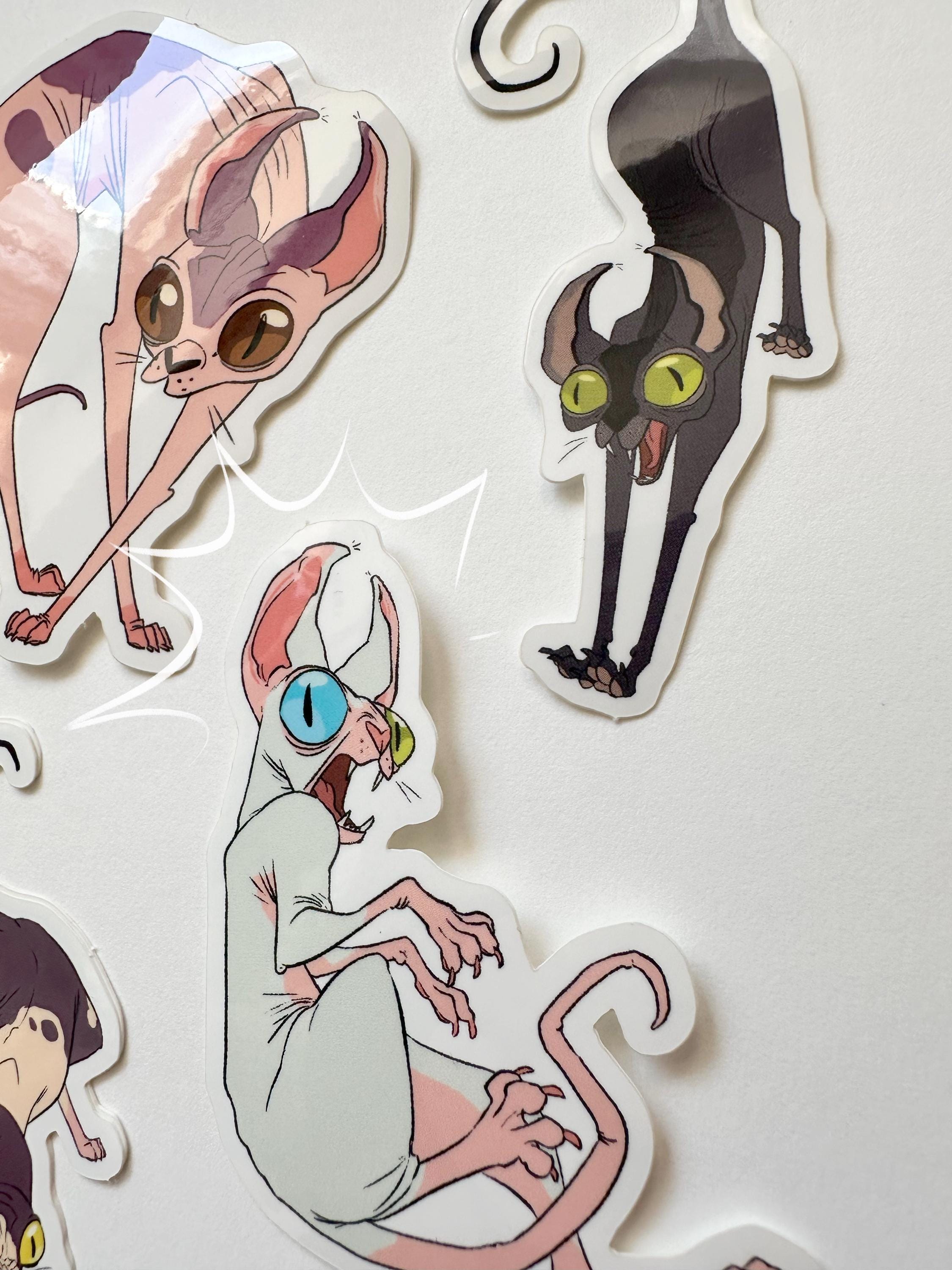 Sphynx Cat Sticker Set - 5 Stickers