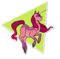 Pink and Green Unicorn Vinyl Sticker (4"x4")